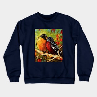 love Valentines forever couple colorful birds ,brafdesign Crewneck Sweatshirt